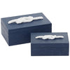 Set 2 Cajas de Madera para Pañuelos 6X8Cm Azul Uma