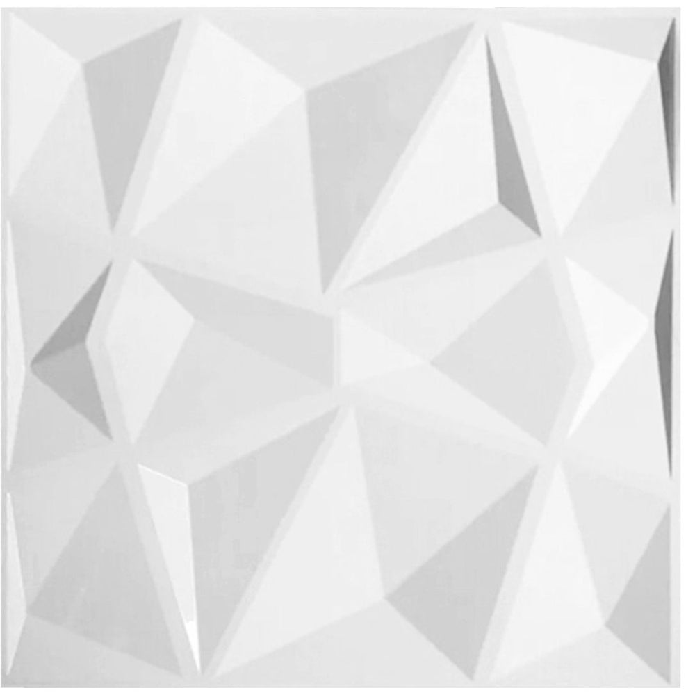 Panel Decorativo 3D para Muros Cuarzo Blanco 50 X 50 Cm Deco Pvc
