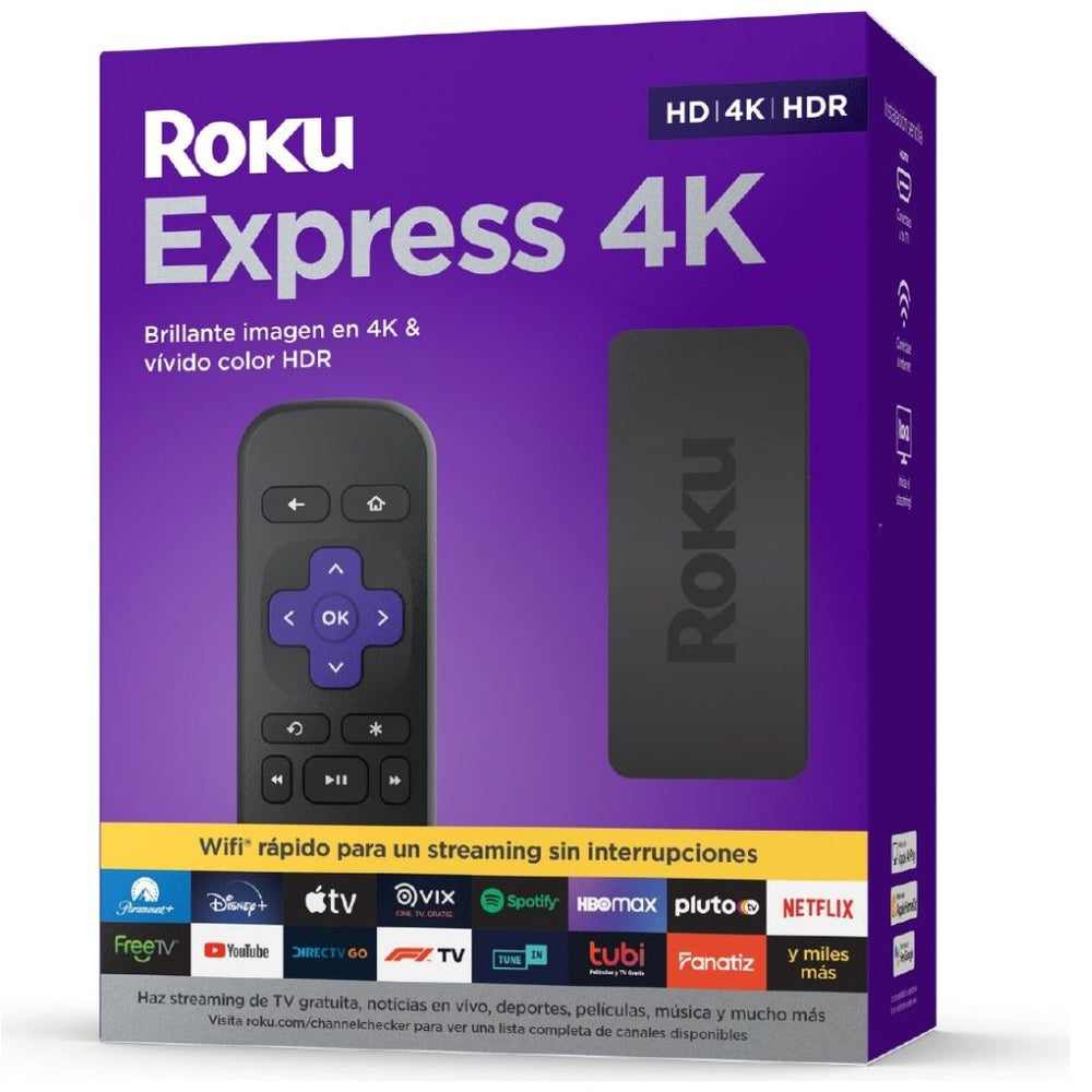 Roku Express 4K | Dispositivo de Streaming Hd, 4K y Hdr Que Incluye Control Remoto Sencillo.