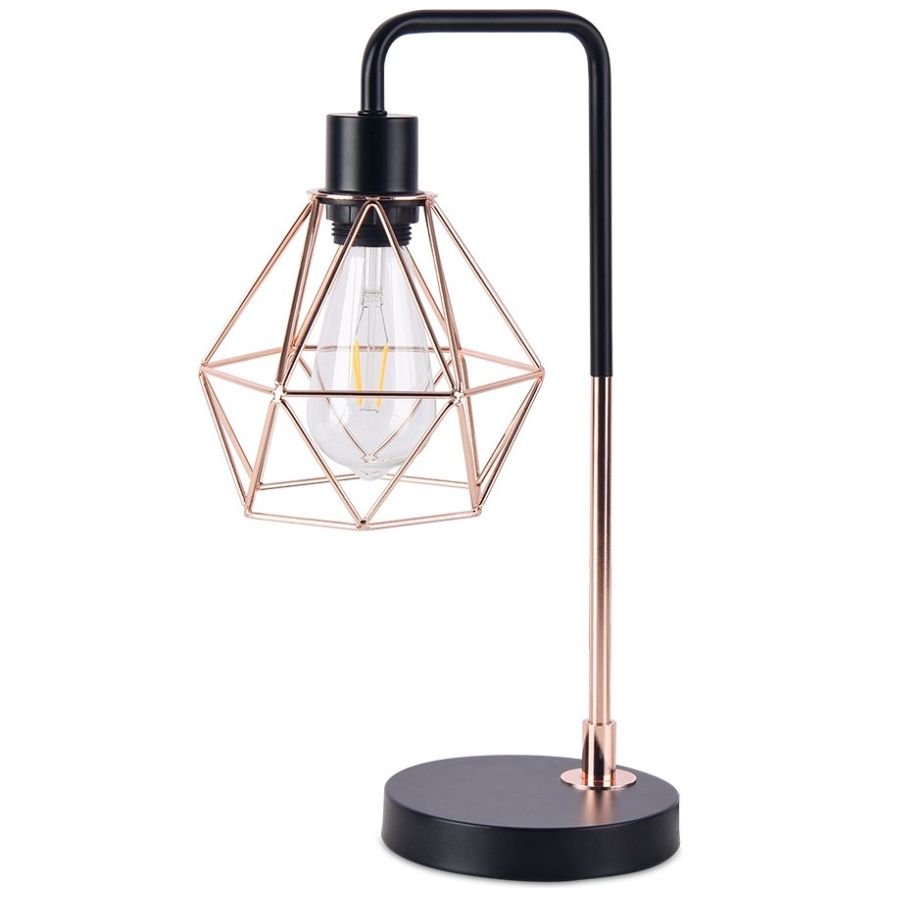 Lámpara Rosegold de Escritorio Decorativa Vintage Jaula Home \& Details Hnwyt026