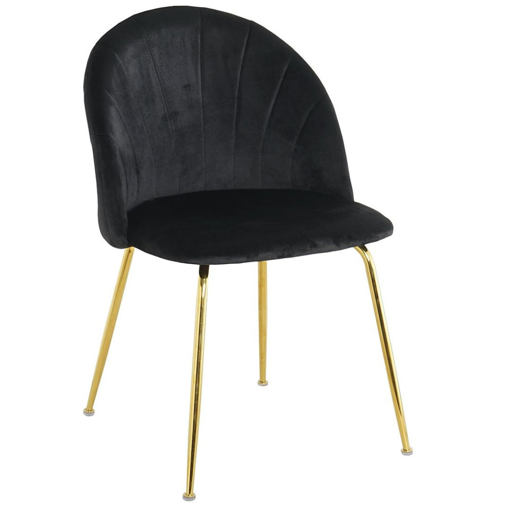 Silla Ocasional Milan Velvet Negro Gold Piccola