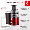Extractor de jugos acero inox rojo