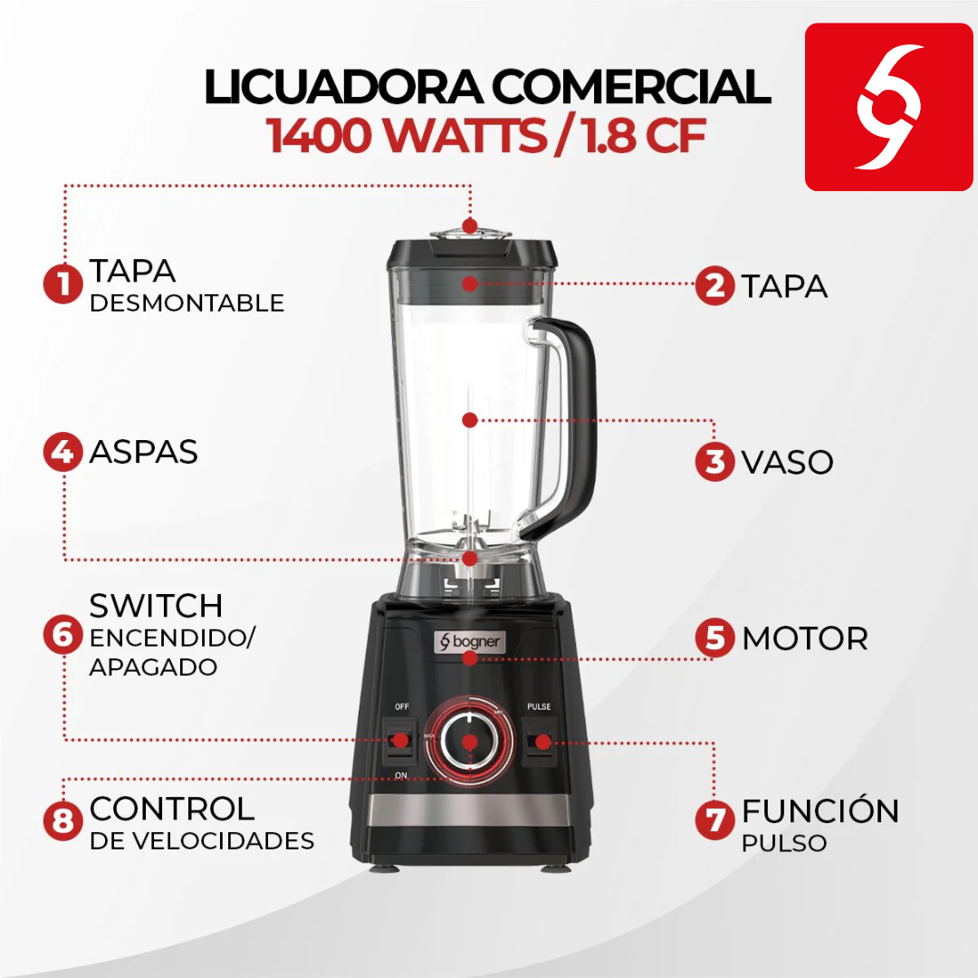 Licuadora de uso rudo 1400W