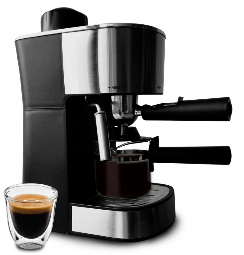 Cafetera Espresso Capuccino Bogner, para 4 tazas, acero inoxidable